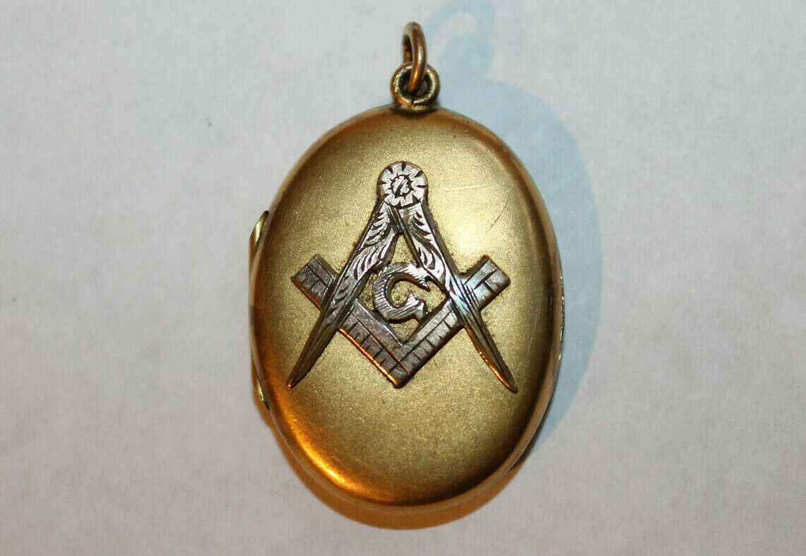 Old Vintage Masonic Freemasons Gold Filled Picture Locket