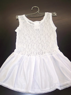 Girls Jc Collection White Nylon Stretch Lace Slip Sizes 2t - 16