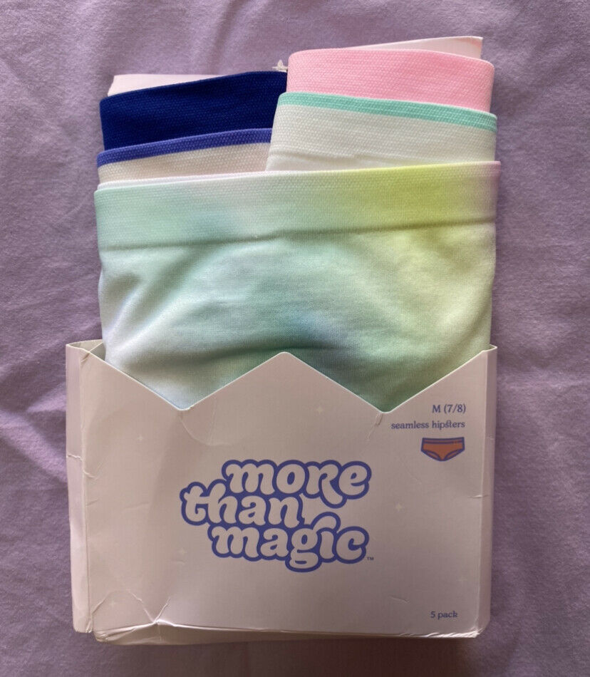 More Than Magic Girls' 5 Pk Seamless Hipsters Underwear Size M(7/8)