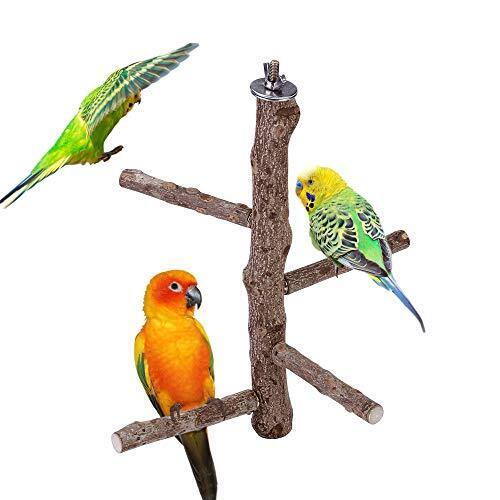 Mogoko Natural Wood Bird Perch Stand Hanging Multi Branch Perch For Parrots P
