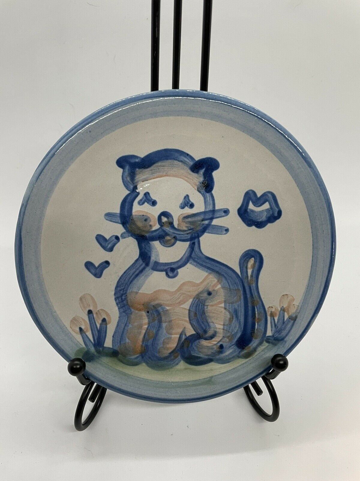 M A Hadley Pottery Cat Trinket Dish Plate