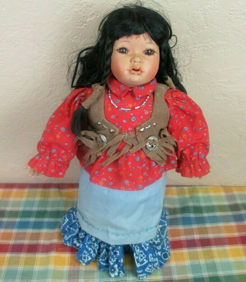 Valerie Shelton Native American Porcelain 18" Girl Doll #1244/1500 - 1992