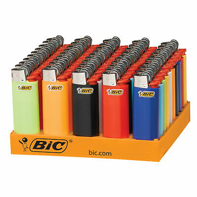 Bic Mini Lighter, Assorted Colors, 50-count Tray