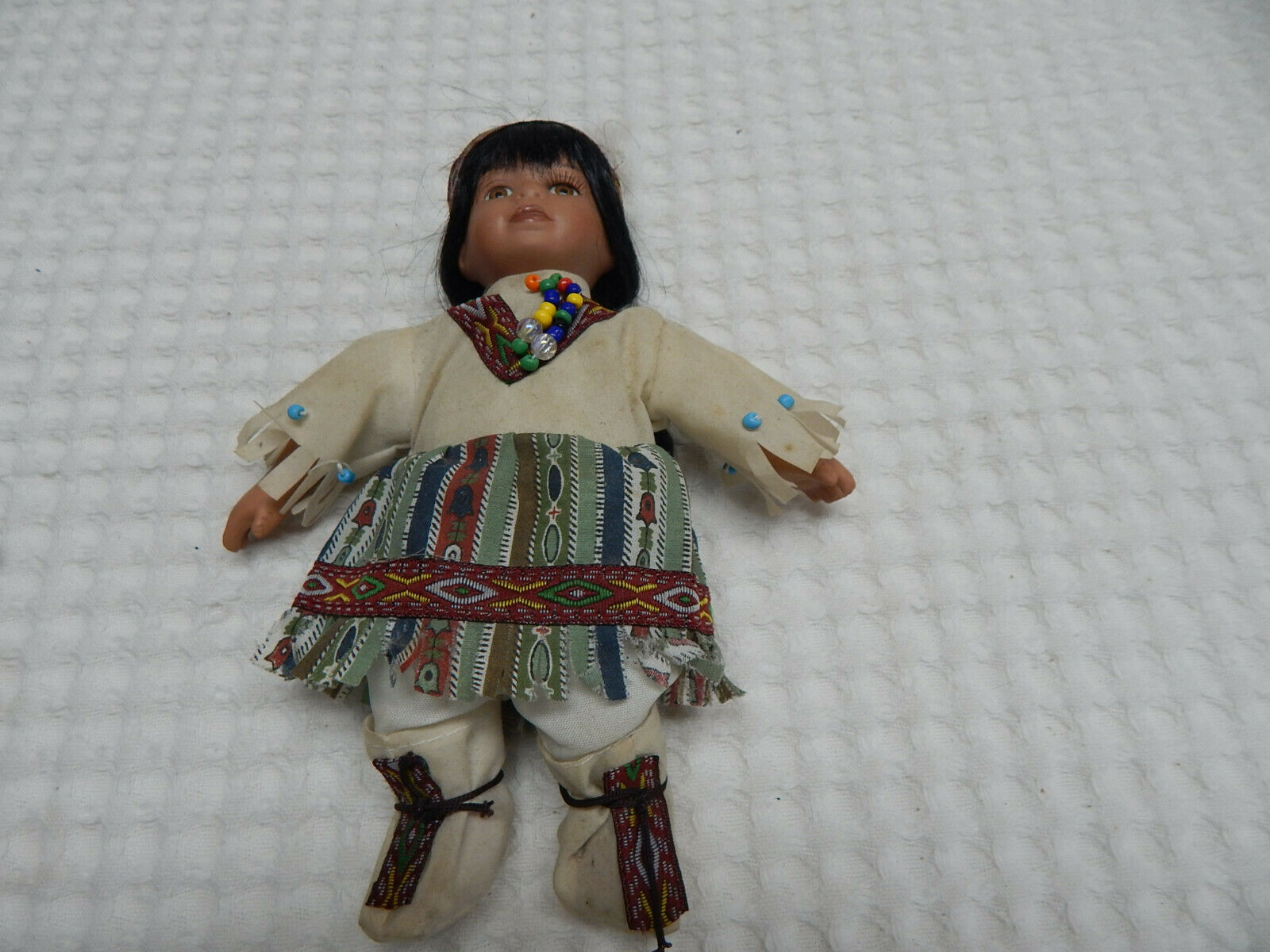 Vintage! 8" Native American Indian Fine Porcelain Doll