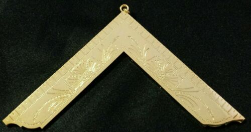 New Freemason Masonic Worshipful Master Officer Collar Jewel In Gold Tone