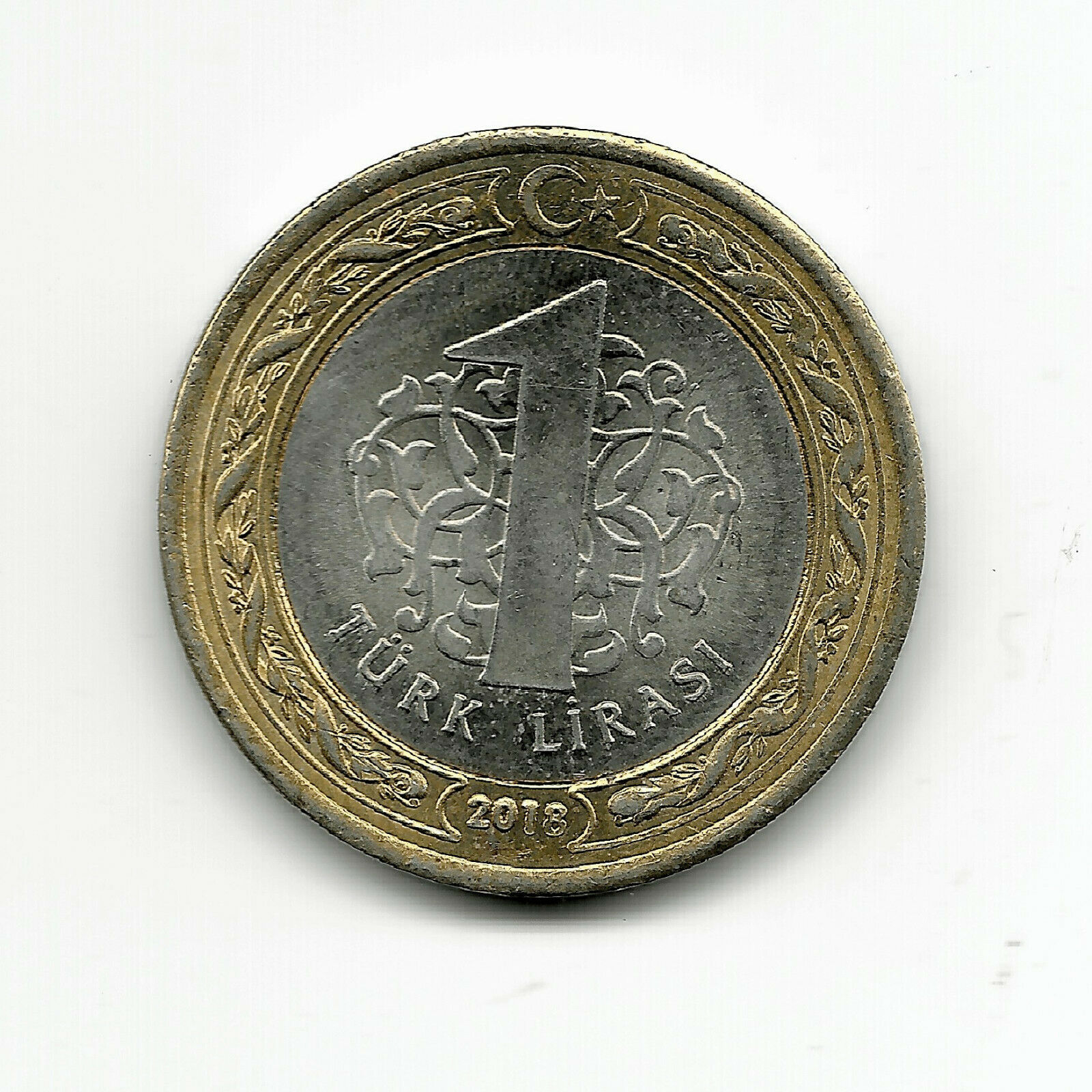 World Coins - Turkey 1 Lira 2018 Bimetallic Coin Km# 1244