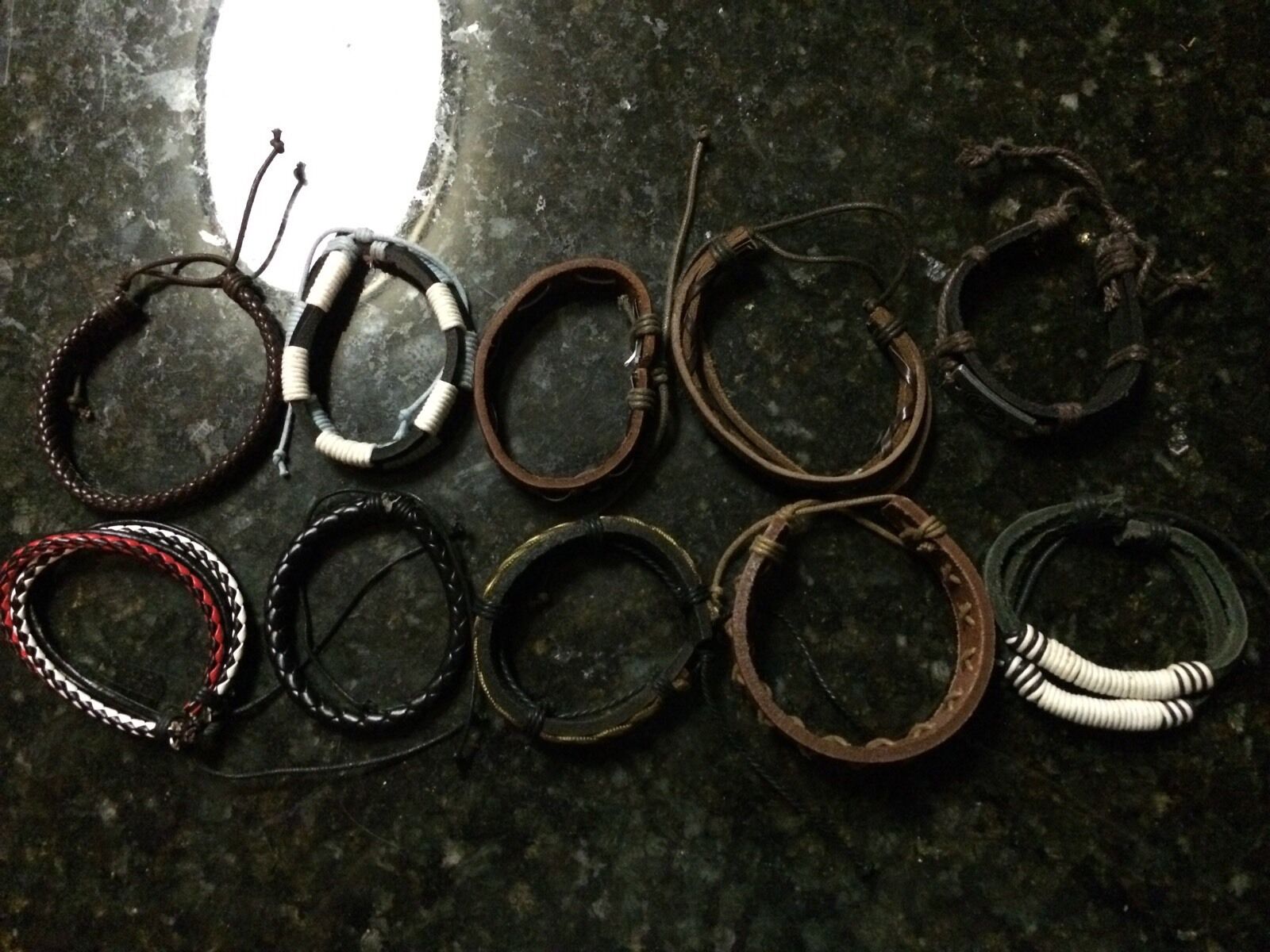 10 Hand Made Leather Bracelets