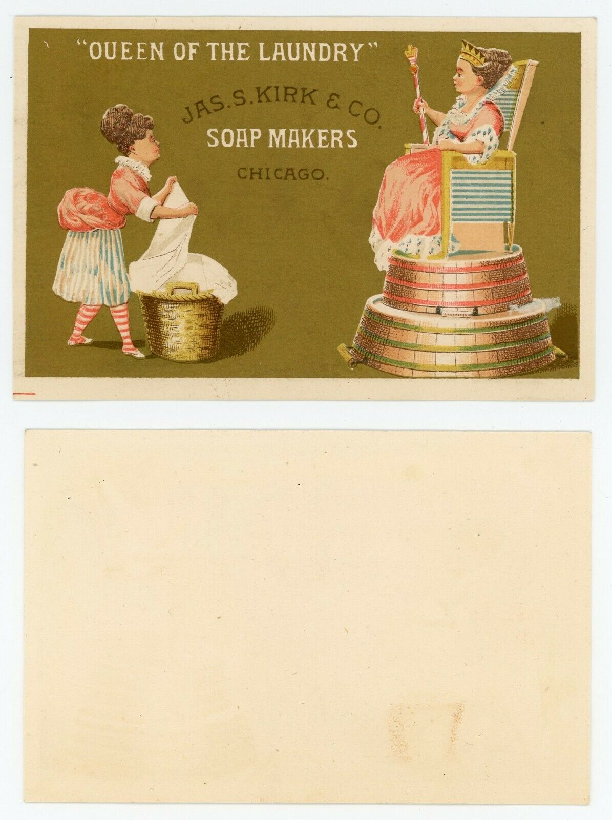 Trade Card - Jas S Kirk & Co Soap Makers Chicago, Il  "queen Of The Laundry"
