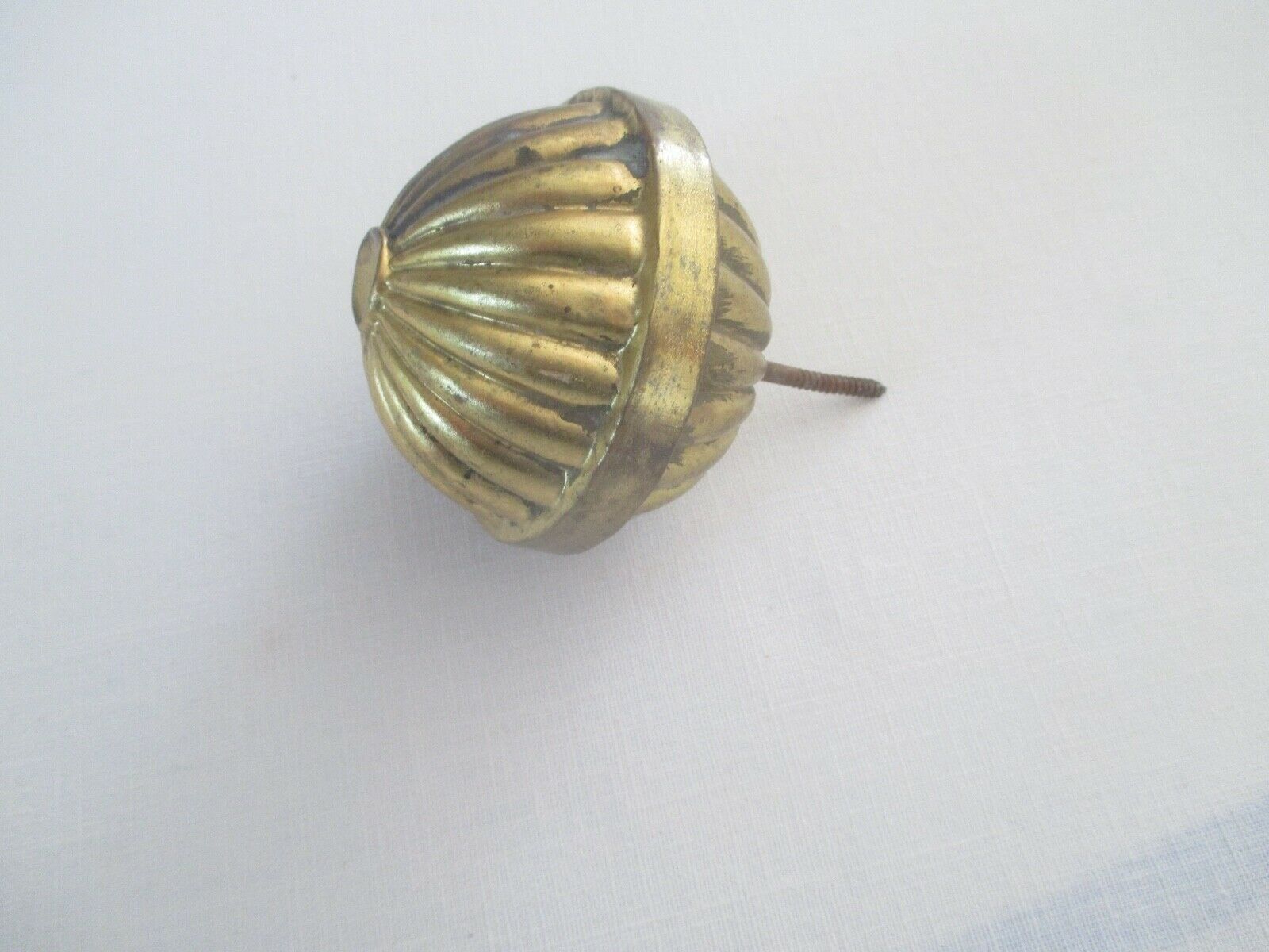Antique Brass Ball Screw In Finial Fluted Sides For Clock, Furniture, Etc.