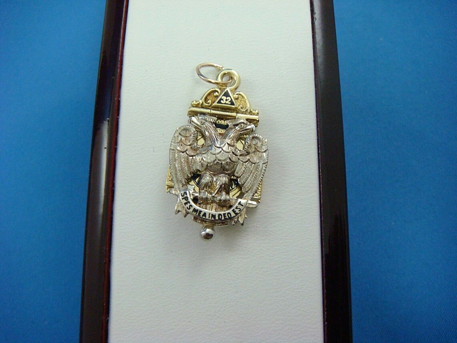 14k Yellow Gold Antique Masonic 32 Degree Pendant, Engraved 1917-1921, 12 Grams