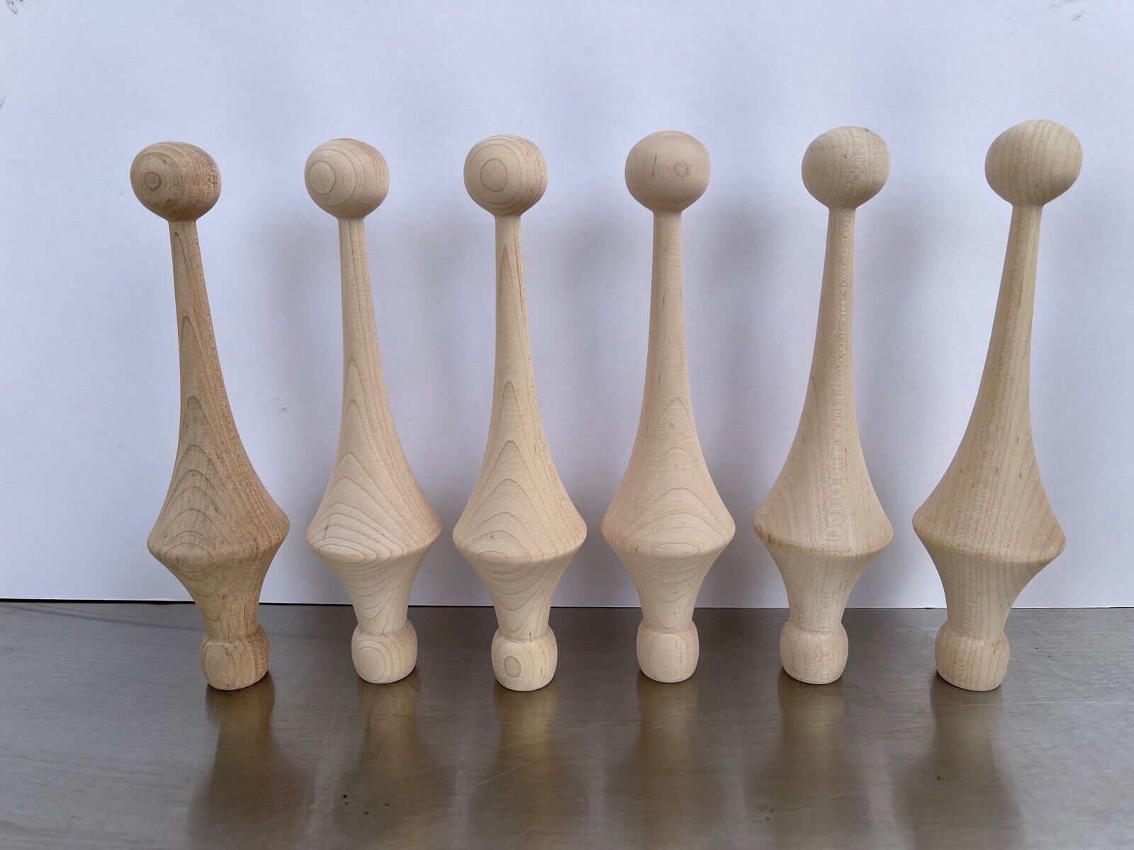 Lot Of 6 New Wood Finial Unfinished For Clock, Bed Or Furniture  Finial