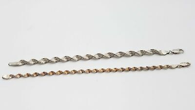 925 Silver Bracelets Twists 2pc Mixed Lot Dy583