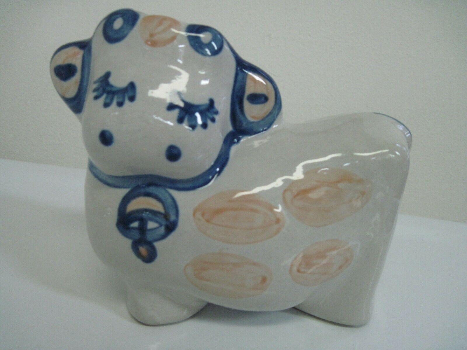 M. A. Hadley Cow Bank Signed Art Pottery