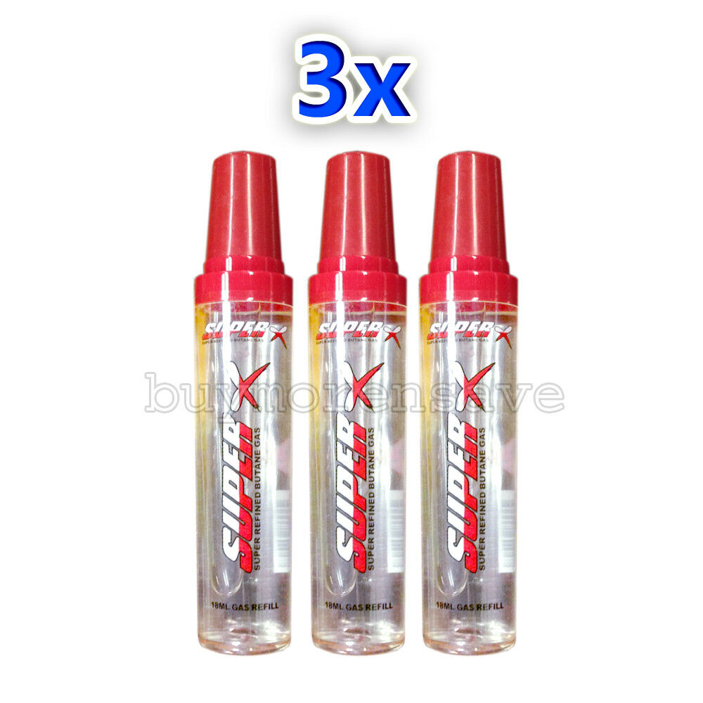 3 Pack Butane Refill 18 Ml Fuel Fluid For Lighter Single Double Triple Torch Bn3