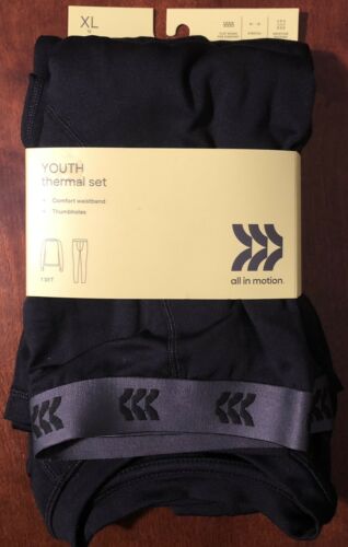 All In Motion Youth Thermal Set Size Xl (16) -  2 Piece - Black