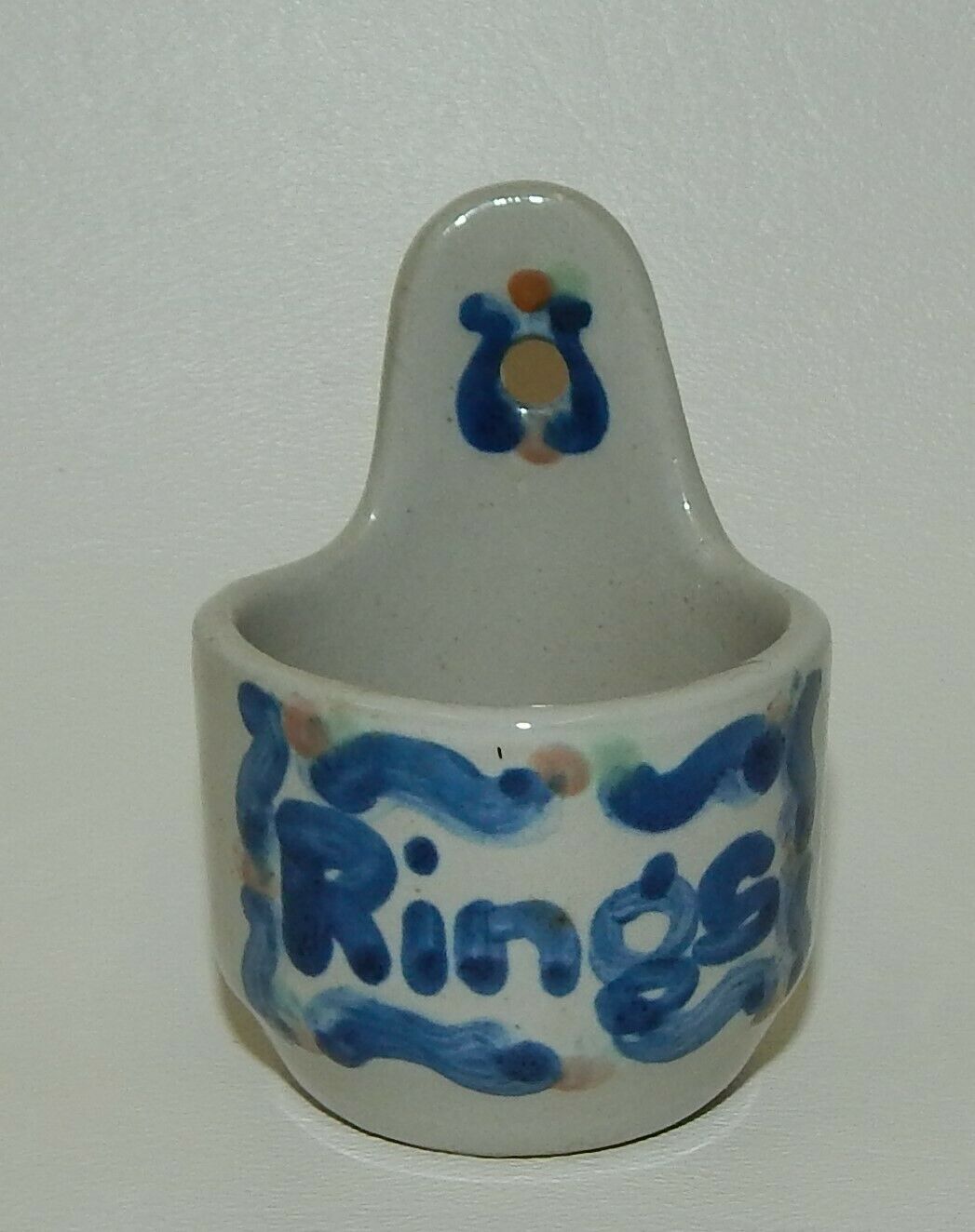 Vintage Ma Mary Hadley Country Pottery Kitchen Bath Wall Ring Holder