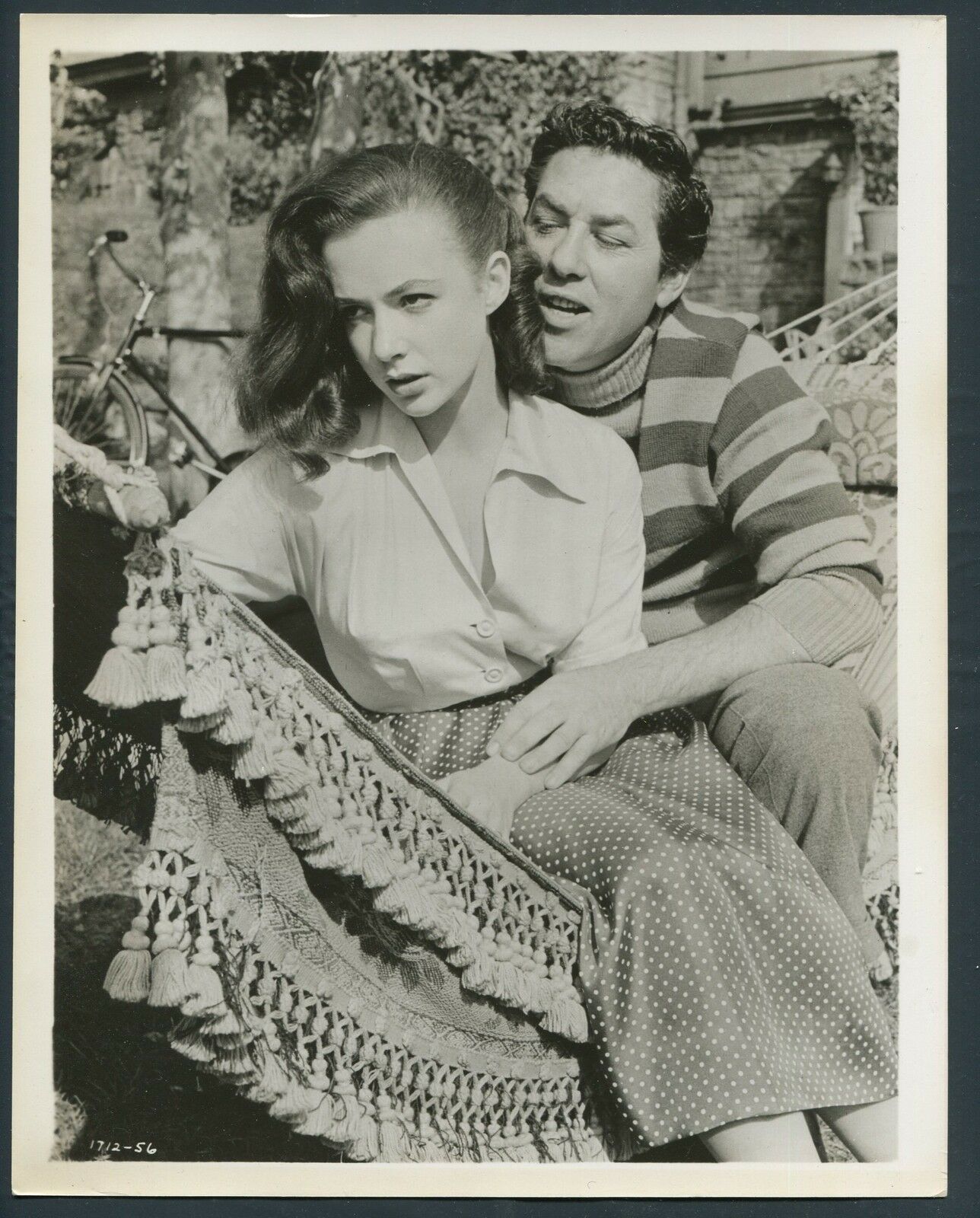 Piper Laurie Wally Cassell In Until They Sail '57 Hammock Bicycle