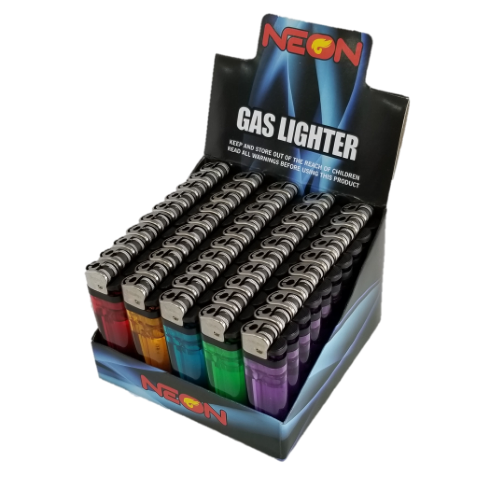 Classic Big Size Disposable Lighters With Display Case Of 50 Pieces Wholesale