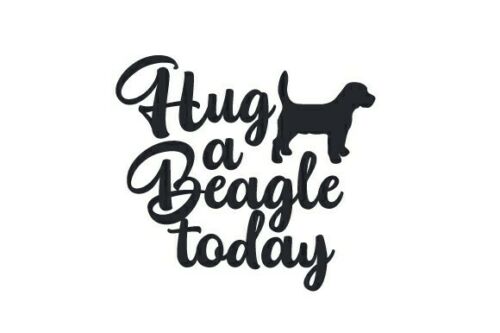 Hug A Beagle Pup Dog Outdoor Indoor Sticker  Cup/tumbler/phone/car/laptop