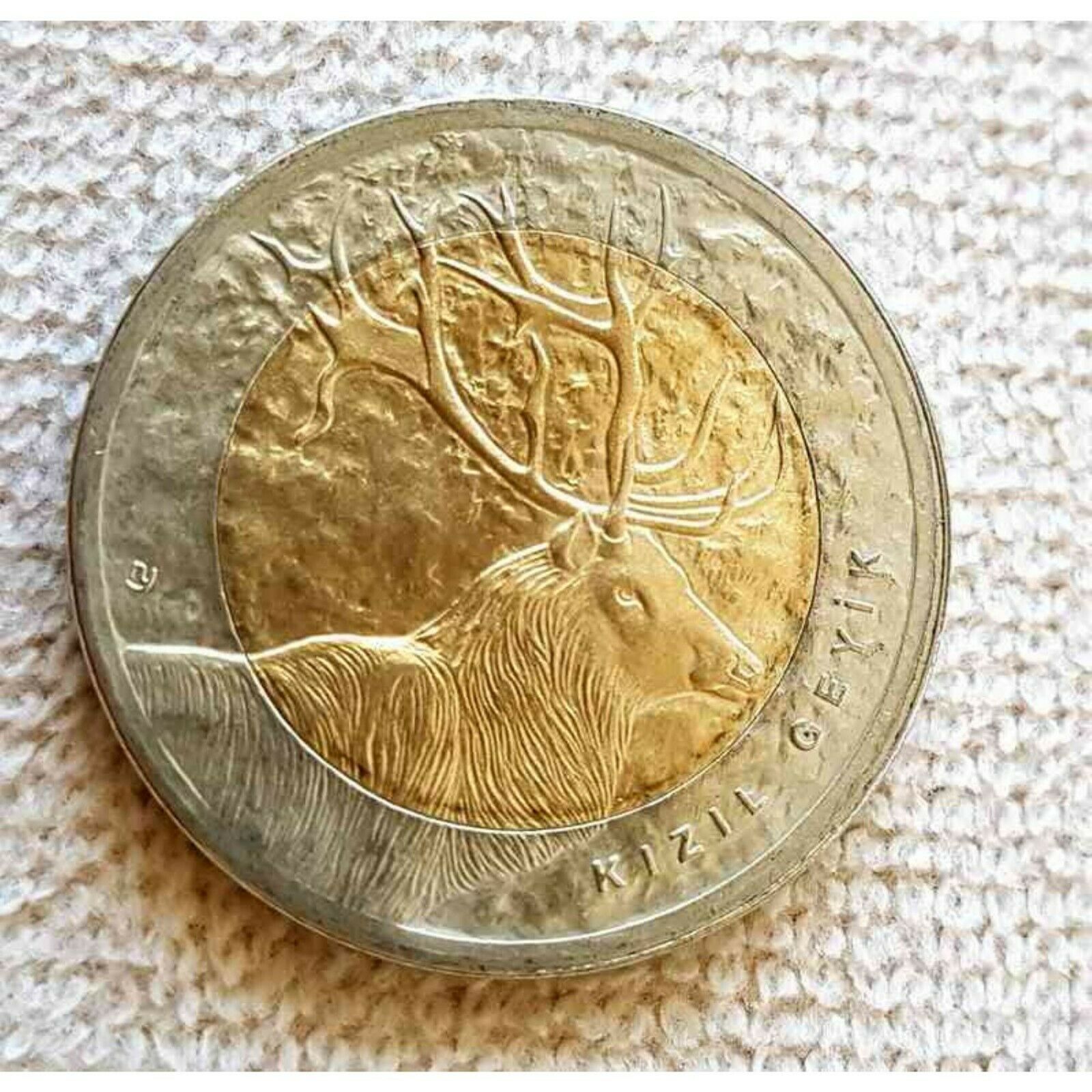 Turkey 1 Lira 2012, Red Deer, Bimetal, Commemorative,unc, Coin