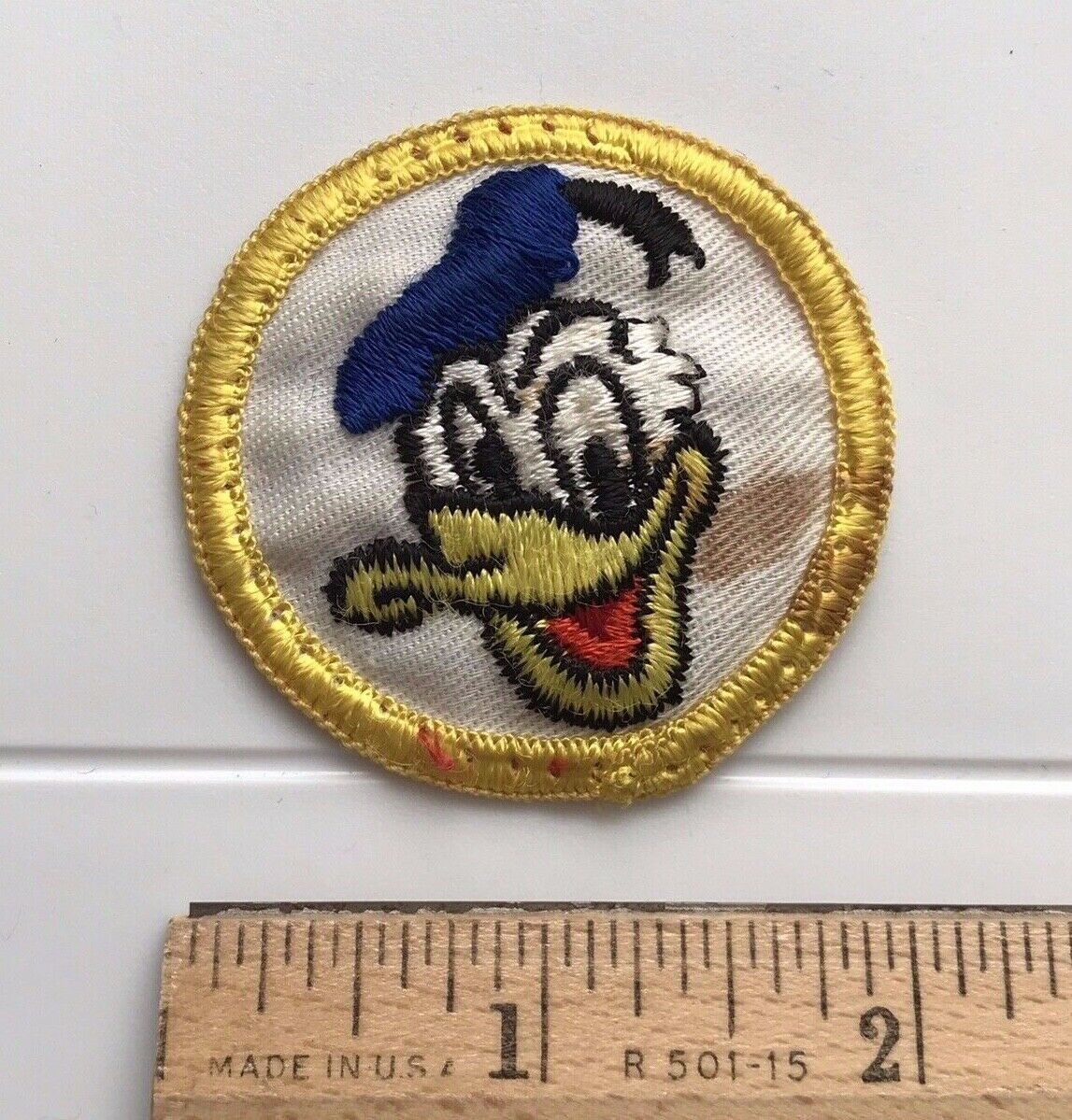 Donald Duck Disney Cartoon Character White Yellow 2" Round Embroidered Patch