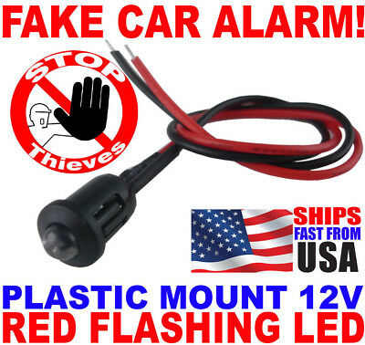 1x Dummy Fake Car Alarm 12v Red Flashing Alternating Dash Mount Led Light